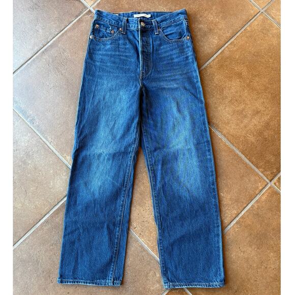 Levis Ribcage Straight Ankle Length Jeans Medium Wash size 26 - Picture 1 of 8